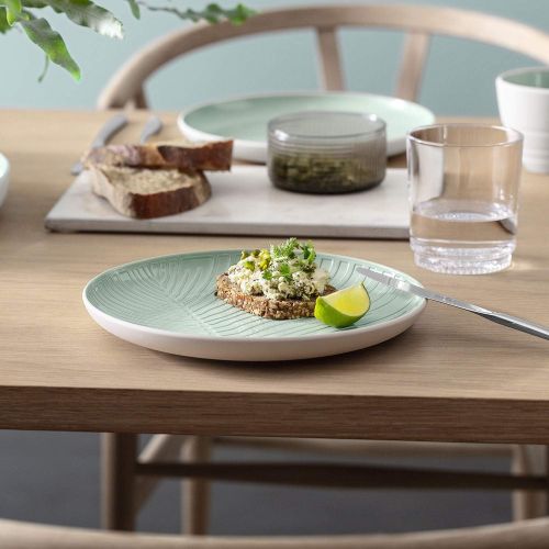  like. by Villeroy & Boch 10-4272-2640 its my match mineral Teller Leaf, formschoener Essteller fuer jeden Tag, Premium Porzellan, gruen, weiss, spuelmaschienengeeignet, Porcelain