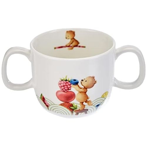  Villeroy & Boch Hungry as a Bear Kinderbecher Mit 2 Henkel, 180 ml, Premium Porzellan, Weiss/Bunt