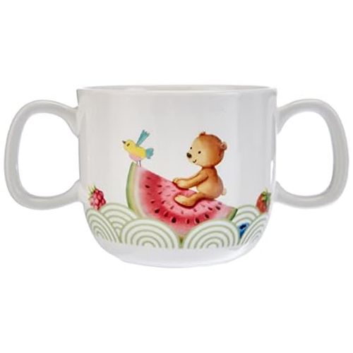  Villeroy & Boch Hungry as a Bear Kinderbecher Mit 2 Henkel, 180 ml, Premium Porzellan, Weiss/Bunt