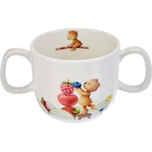  Villeroy & Boch Hungry as a Bear Kinderbecher Mit 2 Henkel, 180 ml, Premium Porzellan, Weiss/Bunt