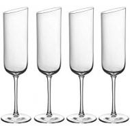 Villeroy & Boch 11-3653-8130 NewMoon Sektkelch Set, 4tlg, Elegante, modern geschnittene Sektglaser, Kristallglas, klar, spuelmaschinengeeignet