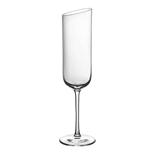  Villeroy & Boch 11-3653-8130 NewMoon Sektkelch Set, 4tlg, Elegante, modern geschnittene Sektglaser, Kristallglas, klar, spuelmaschinengeeignet