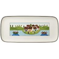 Villeroy & Boch Charm & Breakfast Design Naif Kuchenplatte, 35x16 cm, Premium Porzellan, Weiss/Bunt