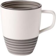 Villeroy & Boch 10-4240-9651 Manufacture Rock Blanc Becher mit Henkel, minimalistisch gestaltete Kaffeetasse aus Premium Porzellan, spuelmaschinengeeignet, weiss