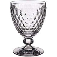Villeroy & Boch - Boston Rotweinglas, klares Kristallglas in Kelch-Form mit geometrischem Rautenrelief, spuelmaschinenfest, 310 ml