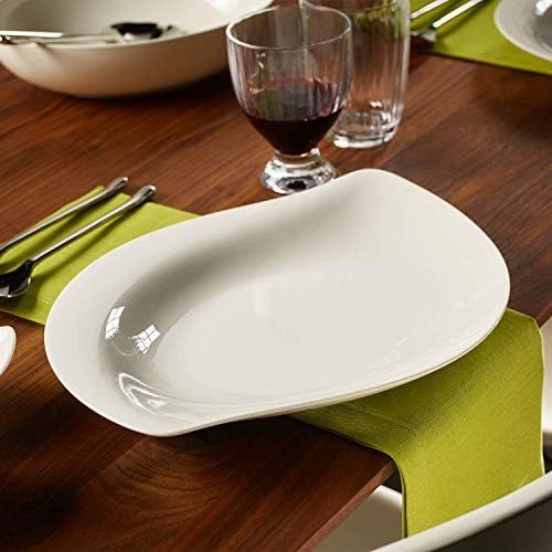  Villeroy & Boch New Cottage Special Serve & Salad Flache Schale, 34 cm, Premium Porzellan, Weiss