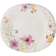 Visit the Villeroy & Boch Store Villeroy & Boch 29 x 25 cm Premium Porcelain Mariefleur Basic Oval Flat Plate, White