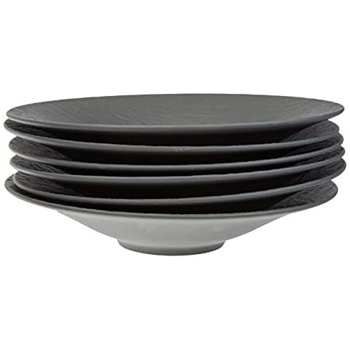  Visit the Villeroy & Boch Store Villeroy & Boch - Manufacture Rock Bowl, Pack of 6, 28.4 cm, Premium Porcelain, Black