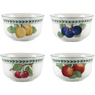 Visit the Villeroy & Boch Store Villeroy & Boch French Garden Modern Fruits 750 ml Premium Porcelain Bowl, Set of 4, White/ Multi-Colour