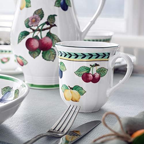  Villeroy & Boch French Garden Fleurence Jumbo Becher, 480 ml, Premium Porzellan, Weiss/Bunt