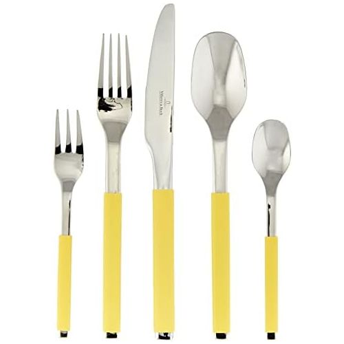  Visit the Villeroy & Boch Store Villeroy & Boch S+ Lemon Pie Cutlery Set for up to 6 People 30-Piece Stainless Steel Yellow Silicone Coated Handle
