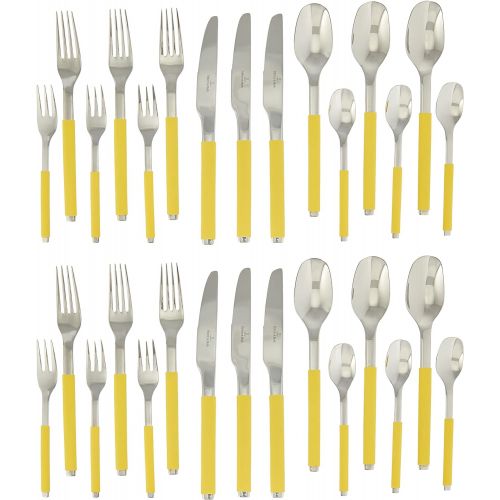  Visit the Villeroy & Boch Store Villeroy & Boch S+ Lemon Pie Cutlery Set for up to 6 People 30-Piece Stainless Steel Yellow Silicone Coated Handle