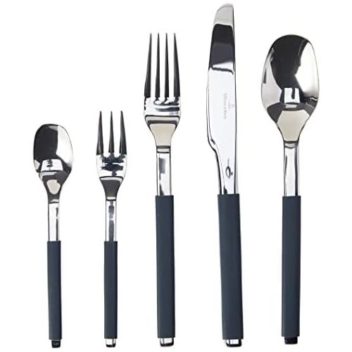  Visit the Villeroy & Boch Store Villeroy & Boch S+ Cosy Grey 30-Piece Cutlery Set for up to 6 People Stainless Steel Grey Silicone Coated Handle