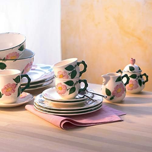  Villeroy & Boch - Wildrose Kaffee-Untertasse mit floralem Muster, Untertasse aus Premium Porzellan mit rosa Wildrose Dekor im Landhausstil, 16 cm