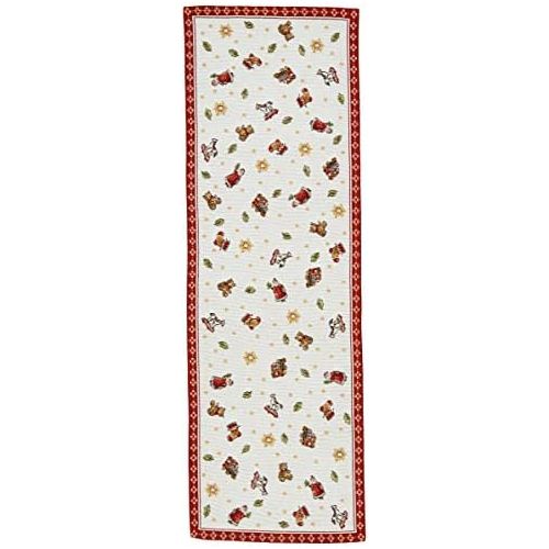  Villeroy & Boch Toys Delight Gobelin Laufer L, Tischlaufer mit weihnachtlichen Ornamenten aus Baumwolle und Polyester, bunt, 32 x 96 cm