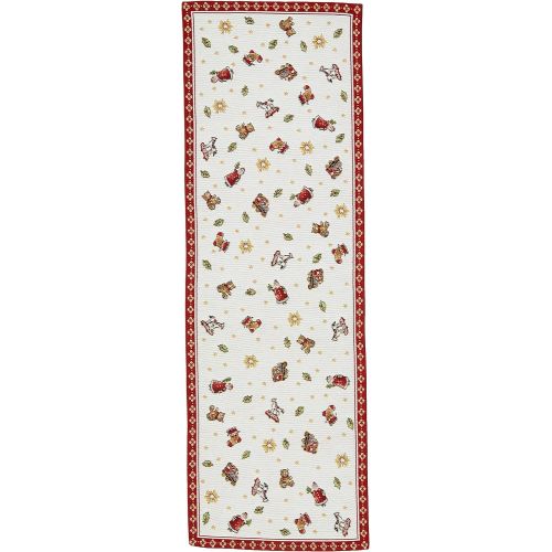  Villeroy & Boch Toys Delight Gobelin Laufer L, Tischlaufer mit weihnachtlichen Ornamenten aus Baumwolle und Polyester, bunt, 32 x 96 cm