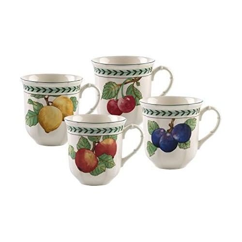  Visit the Villeroy & Boch Store Villeroy & Boch French Garden Modern Fruits Jumbo 480 ml 4-Piece Mug, Premium Porcelain, White/ Multi-Colour