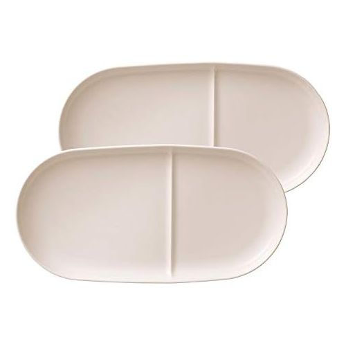  Visit the Villeroy & Boch Store Villeroy & Boch - Soup Passion ceramic tray set, 2 pieces, 33 x 16 cm, premium porcelain, dishwasher and microwave safe, white