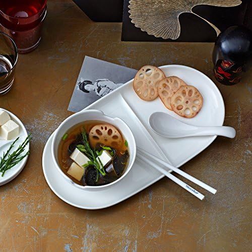  Visit the Villeroy & Boch Store Villeroy & Boch - Soup Passion ceramic tray set, 2 pieces, 33 x 16 cm, premium porcelain, dishwasher and microwave safe, white