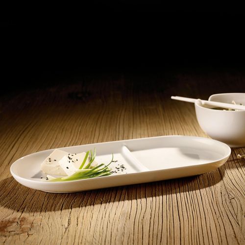  Visit the Villeroy & Boch Store Villeroy & Boch - Soup Passion ceramic tray set, 2 pieces, 33 x 16 cm, premium porcelain, dishwasher and microwave safe, white