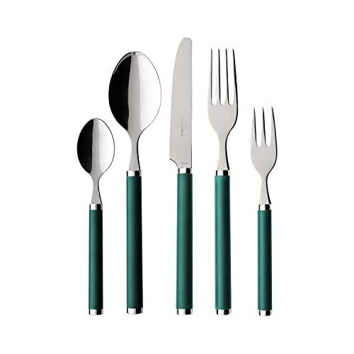  Visit the Villeroy & Boch Store Villeroy & Boch - Play! Green Garden 30-Piece Cutlery Set Stainless Steel with Green Plastic Handles for up to 6 People Dishwasher Safe