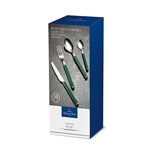  Visit the Villeroy & Boch Store Villeroy & Boch - Play! Green Garden 30-Piece Cutlery Set Stainless Steel with Green Plastic Handles for up to 6 People Dishwasher Safe