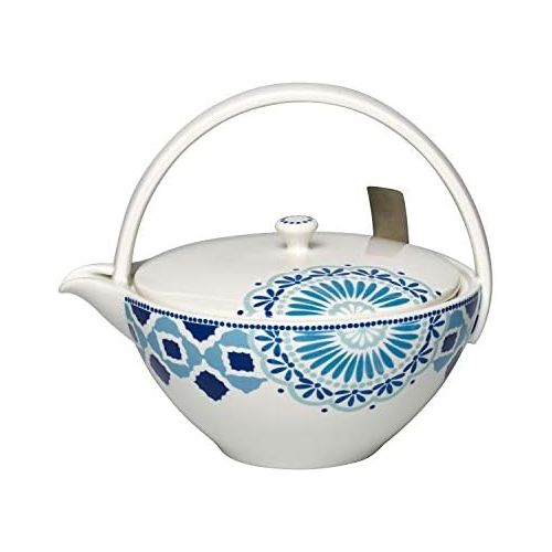  Visit the Villeroy & Boch Store Villeroy & Boch Tea Passion Medina 1 Litre Premium Porcelain/Stainless Steel, White/Blue