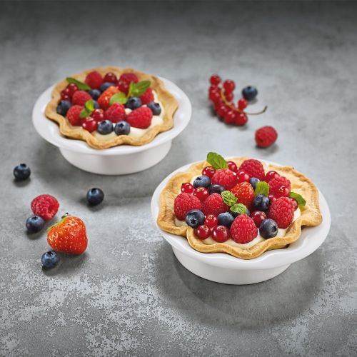  Visit the Villeroy & Boch Store Villeroy & Boch Clever Baking Tartelette Baking Tin, Set of 2, 13 cm, Premium Porcelain, White