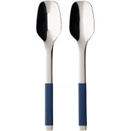 Visit the Villeroy & Boch Store Villeroy & Boch S+ Blueberry 2-Piece Salad Servers 18/10 Stainless Steel Coated Handle with Blue Silicone