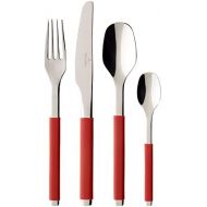 Visit the Villeroy & Boch Store Villeroy & Boch - S+ Cranberry 24-piece cutlery set, high-quality stainless steel cutlery with silicone handle for up to 6 people, dishwasher-safe, red