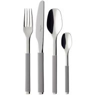 Visit the Villeroy & Boch Store Villeroy & Boch - S+ Taupe 24-piece cutlery set, high-quality stainless steel cutlery with silicone handle for up to 6 people, dishwasher safe, grey