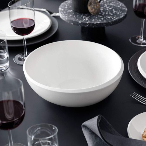  Visit the Villeroy & Boch Store Villeroy & Boch NewMoon 10-4264-3160 Large Salad Bowl for Any Occasion Premium Porcelain White Dishwasher Safe Porcelain