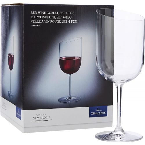  Visit the Villeroy & Boch Store Villeroy & Boch NewMoon 11-3653-8110 Red Wine Goblet Set 4-Piece Elegant Modern Red Wine Glasses for Everyday Use Crystal Glass Clear Dishwasher Safe