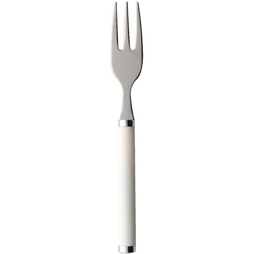  [아마존베스트]Villeroy & Boch Play White Pearl Cake Fork, Cutlery, Stainless Steel with Plastic Handle in White, 16 cm
