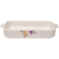 [아마존베스트]Villeroy & Boch Mariefluer Basic Rectangular Baking Dish, 13.25 x 9.5 in, White/Colorful