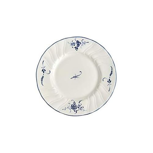  [아마존베스트]Villeroy & Boch 1023412660 Vieux Luxembourg Bread & Butter Plate, 6.75 in, White/Blue