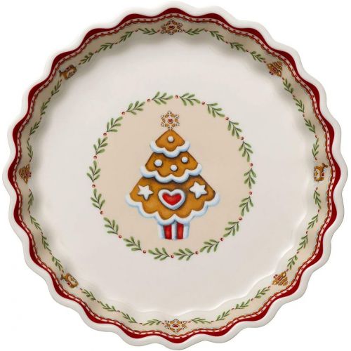  [아마존베스트]Villeroy & Boch Winter Bakery Delight Premium Porcelain Gingerbread Snack Plate, Red, Multicoloured, 22