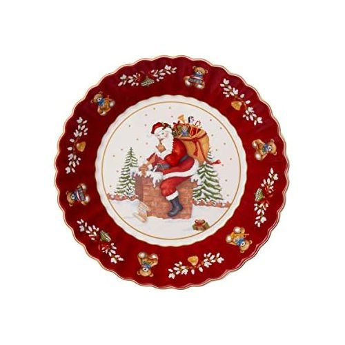  [아마존베스트]Villeroy & Boch Toys Fantasy Large Bowl Santa on Roof, Premium Porcelain, Red, Colourful, 25 x 25 x 5 cm