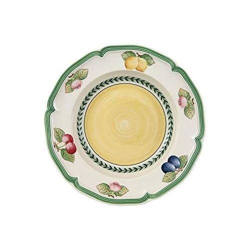  [아마존베스트]Villeroy & Boch 10-2281-2700 French Garden Fleurence Rim Soup, 9 in, White/Multicolored