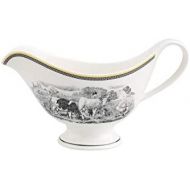 [아마존베스트]Villeroy & Boch 1010673407 Audun Ferme Gravy Boat, 13.5 oz, White/Gray/Yellow