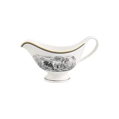  [아마존베스트]Villeroy & Boch 1010673407 Audun Ferme Gravy Boat, 13.5 oz, White/Gray/Yellow