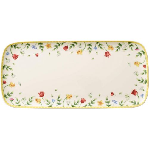  [아마존베스트]Villeroy & Boch Spring Awakening Cake Plate, 35x16 cm, Premium Porcelain, White/Colourful
