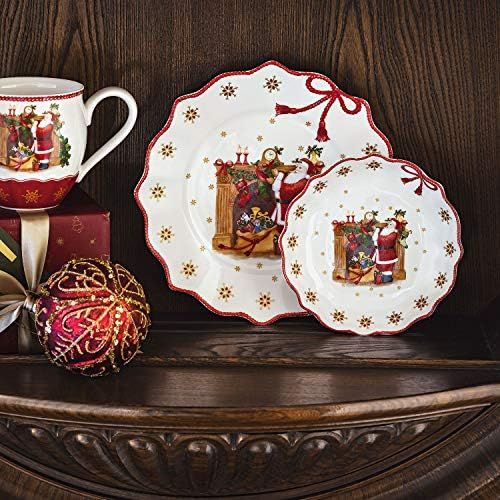  [아마존베스트]Villeroy & Boch Annual Christmas Edition 2019 Annual Plates Premium Porcelain, Red, Colourful, 24 x 24 cm