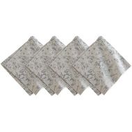 [아마존베스트]Villeroy & Boch Villeroy and Boch Metallic Damask Linen Cotton Fabric Napkin (Set of 4), 21x21, Dove Gray