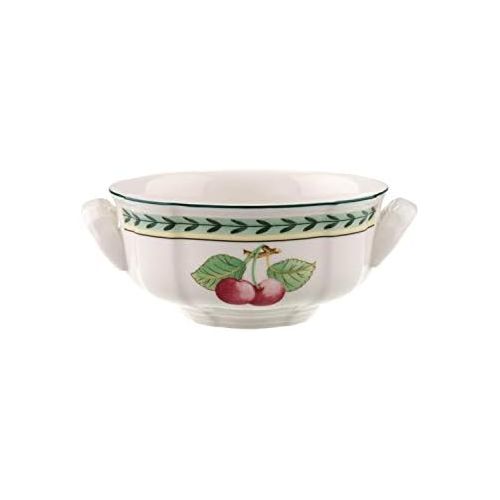  [아마존베스트]Villeroy & Boch 1022812510 French Garden Fleurence Cream Soup Cup, 12 oz, White/Multicolored