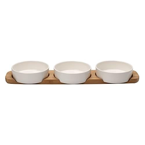  [아마존베스트]Pizza Passion 4 Piece Topping Bowl Set by Villeroy & Boch - Premium Porcelain - Made in Germany - Dishwasher and Microwave Safe Bowls - 18.75 x 4.25 x 2 Inches