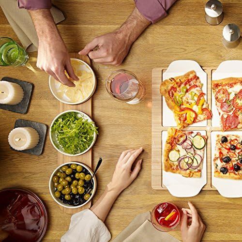  [아마존베스트]Pizza Passion 4 Piece Topping Bowl Set by Villeroy & Boch - Premium Porcelain - Made in Germany - Dishwasher and Microwave Safe Bowls - 18.75 x 4.25 x 2 Inches