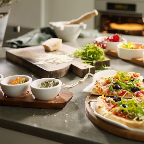  [아마존베스트]Pizza Passion 4 Piece Topping Bowl Set by Villeroy & Boch - Premium Porcelain - Made in Germany - Dishwasher and Microwave Safe Bowls - 18.75 x 4.25 x 2 Inches