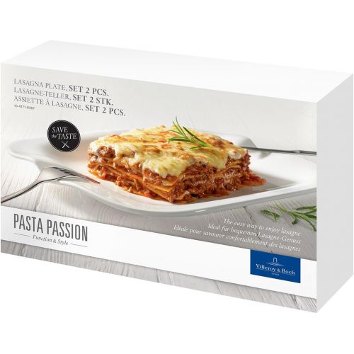  [아마존베스트]Villeroy & Boch Pasta Passion Lasagne Plate : Set of 2, 12.75 x 8.75 x 1.5 in, White