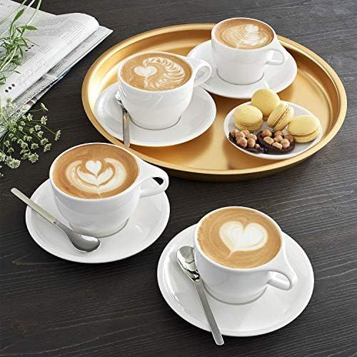  [아마존베스트]Coffee Passion Cafe Au Lait Cup & Saucer Set by Villeroy & Boch - Premium Porcelain - Made in Germany - Dishwasher and Microwave Safe - 12.75 Ounce Capacity